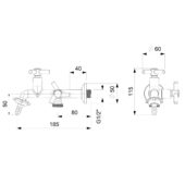 Celite Grifo para lavadero de pared B5006CKCR3 cromo | Samboro