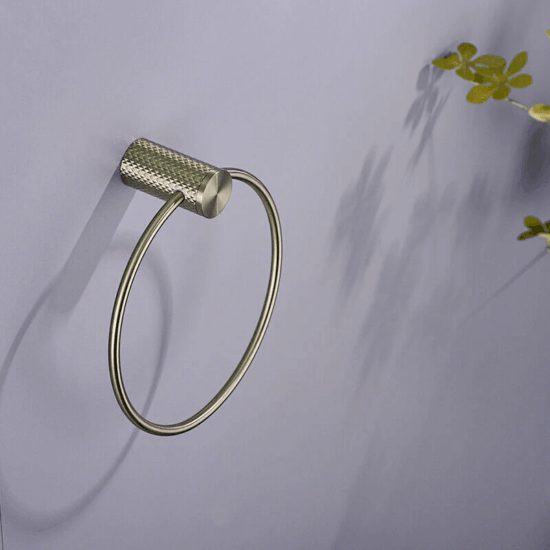 Aqualia Bella toallero argolla brushed gold Signature | Samboro
