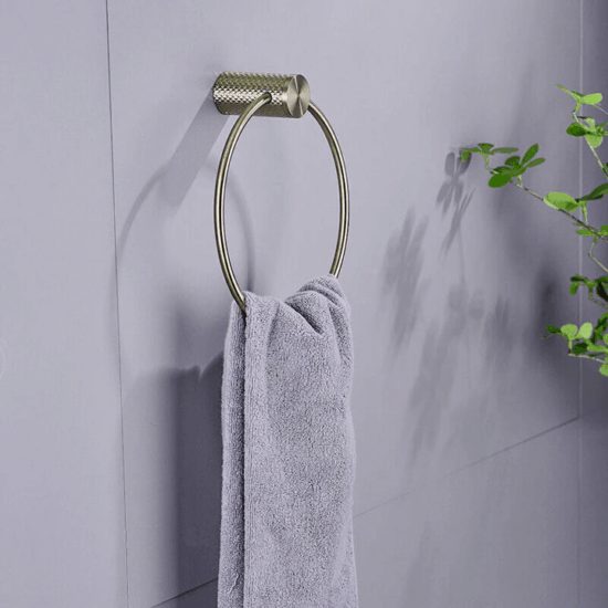 Aqualia Bella toallero argolla brushed gold Signature | Samboro